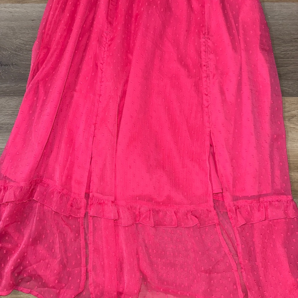 ASOS Bright Pink Ruffle-Trim Maxi Dress - Picture 4 of 6